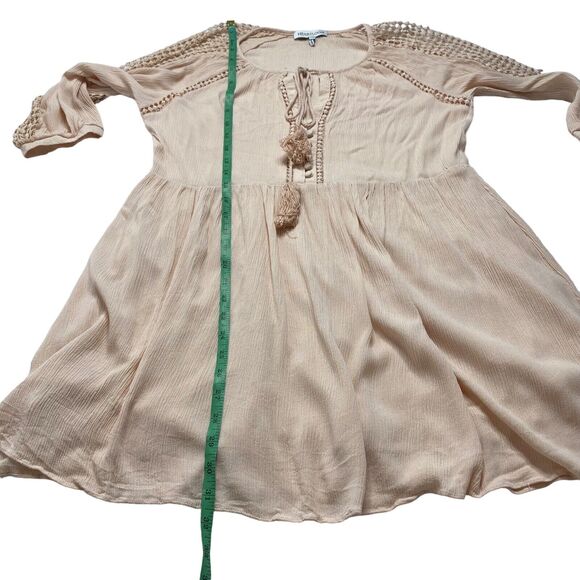 HEARTLOOM Crochet Pink Peasant Cottage Blouse Tunic Size Medium Boho Hippy - Picture 11 of 12